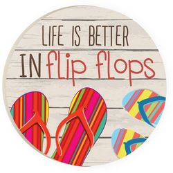 P. Graham Dunn Life Is Better In Flip Flops Car Coaster