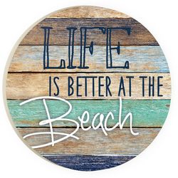 P. Graham Dunn Life Is Better At the Beach Car Coaster
