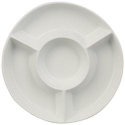 Round Ceramic Chip and Dip Tray
