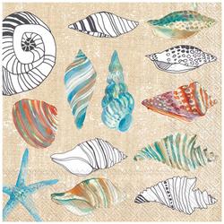 20-pk. Clams In Sand Cocktail Napkins
