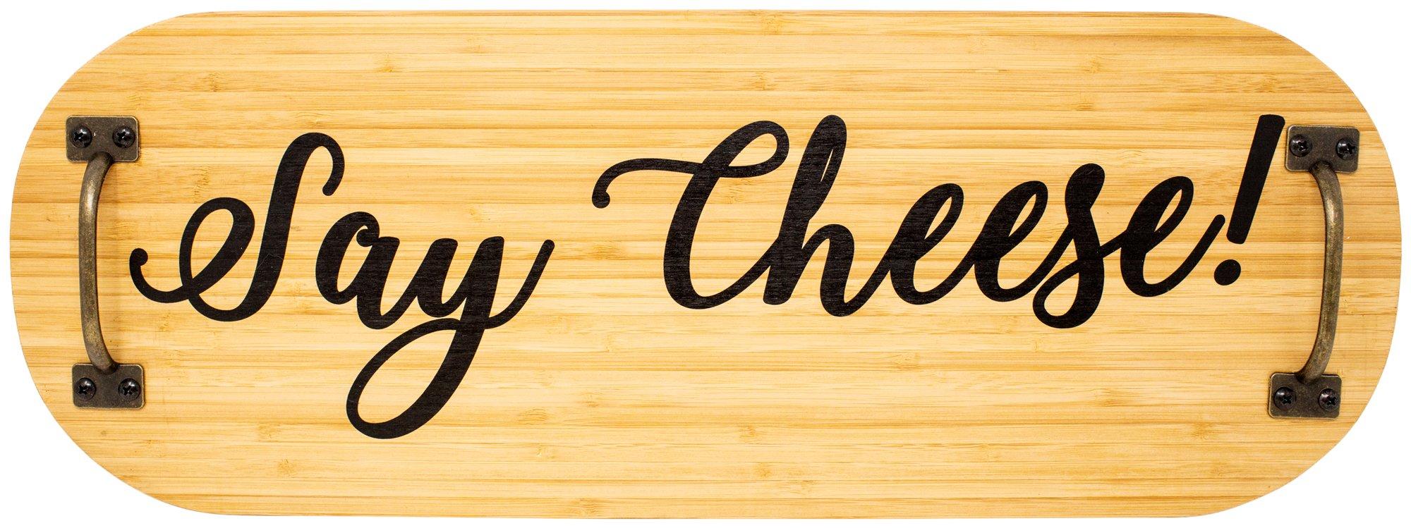 Boston Warehouse 21in Say Cheese Bamboo Serving Board