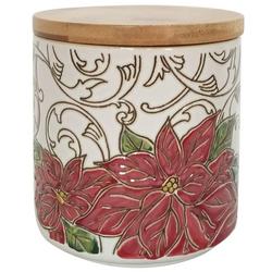 5 in. Christmas Poinsettia Canister