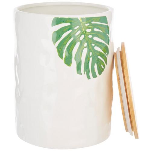 Godinger 6x8 Palm Canister With Bamboo Lid