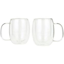 2 Pk Borosilicate Glass Coffee Mugs