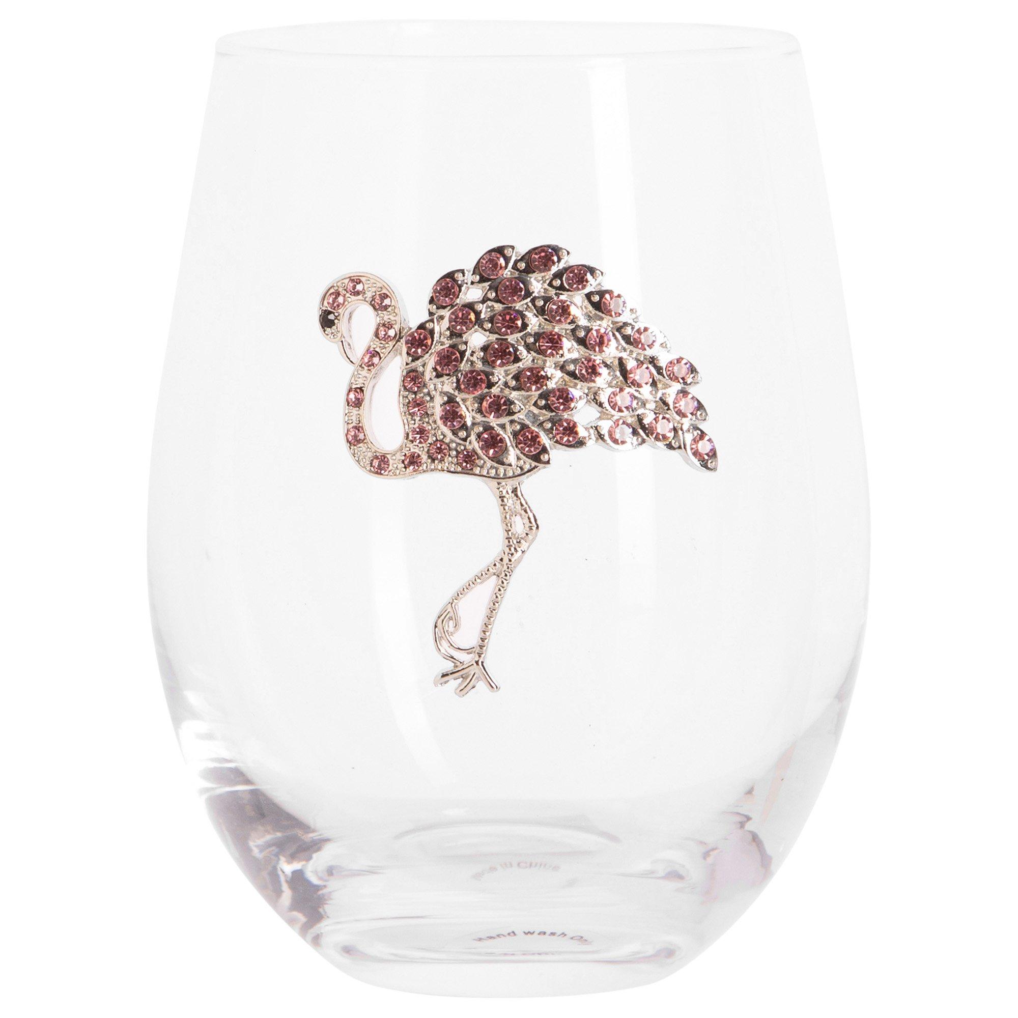 Home Essentials Stemless Flamingo Wine Glass