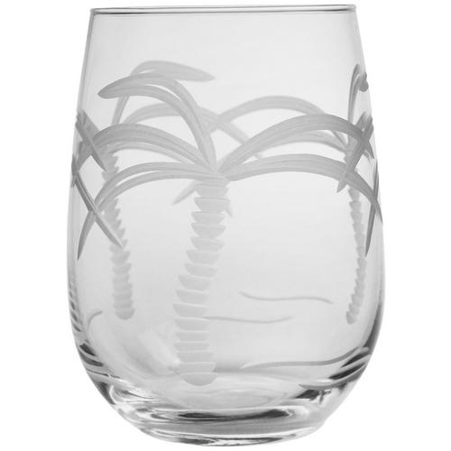Rolf Glass 17 oz. Palm Tree Stemless Goblet