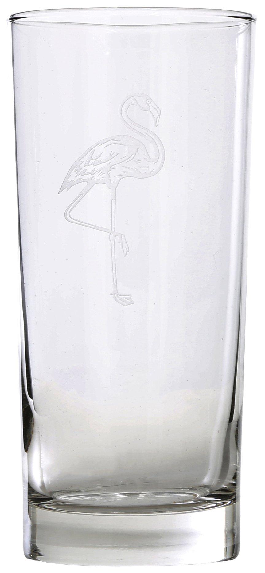 15 Oz Cooler Flamingo Glass