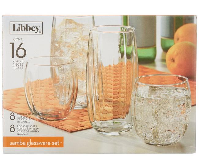 Libbey Impressions 16-Piece Tumbler and Rocks Glass Set