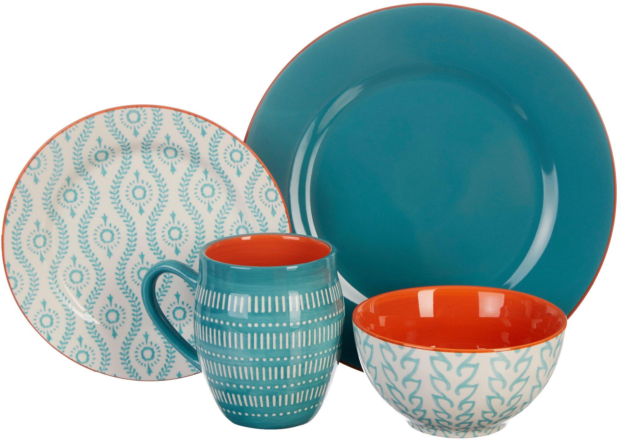 Baum Brothers 16-pc. Tangiers Turquoise Dinnerware Set