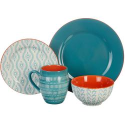 16-pc. Tangiers Turquoise Dinnerware Set