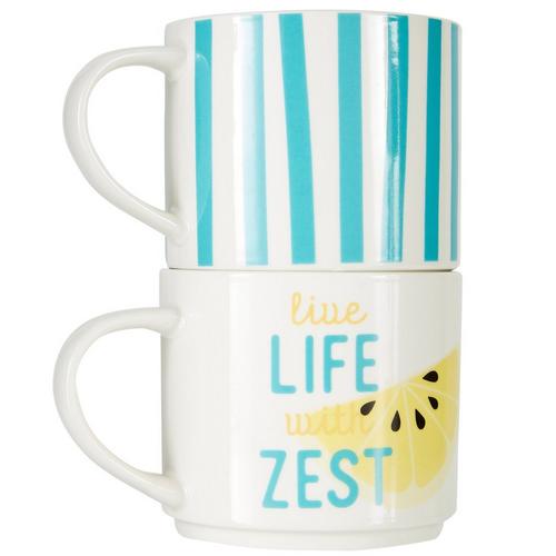 Godinger 2-pc. Live Life With Zest Mug Set