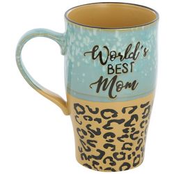 20oz Worlds Best Mom Leopard Print Ceramic Mug