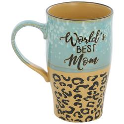 20oz Worlds Best Mom Leopard Print Ceramic Mug