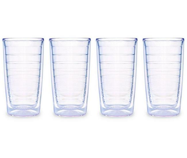 Tervis Clear Plastic 16 oz. 4-Pack Double Walled Insulated Tumbler