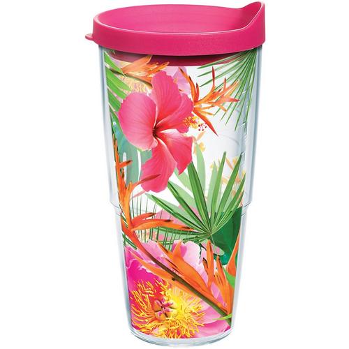 24 oz. Tropical Hibiscus Tumbler With Lid