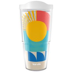 24 oz. Abstract Sunrise Tumbler With Lid
