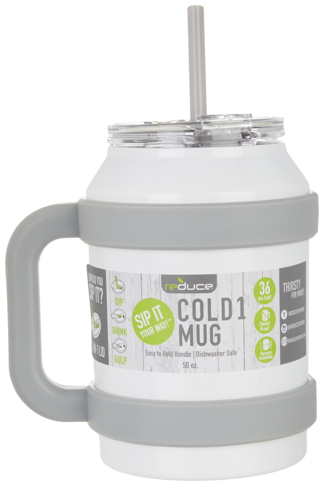 Reduce 50oz Cold1 Insulated Stainless Steel Straw Tumbler Mug-White Water  Cup