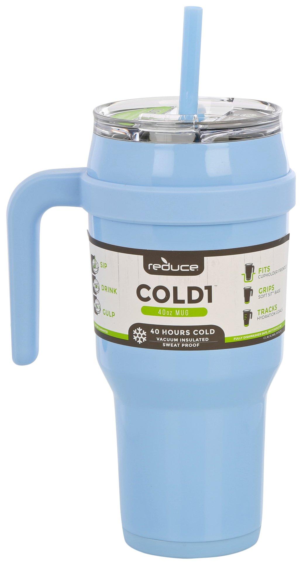 8oz Mini Thermos Travel Coffee Mug Insulated Blue Tea Cup w/ Spill Free Lid  #XJ4