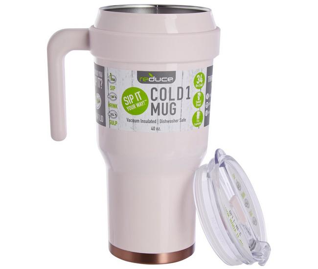 Reduce 40oz Cold1 Vacuum Insulated Stainless Steel Straw Tumbler Mug Glacier