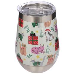 12 oz Stainless Steel Christmas Cats Tumbler