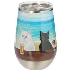 12 oz. Stainless Steel Cat Cocktails Tumbler