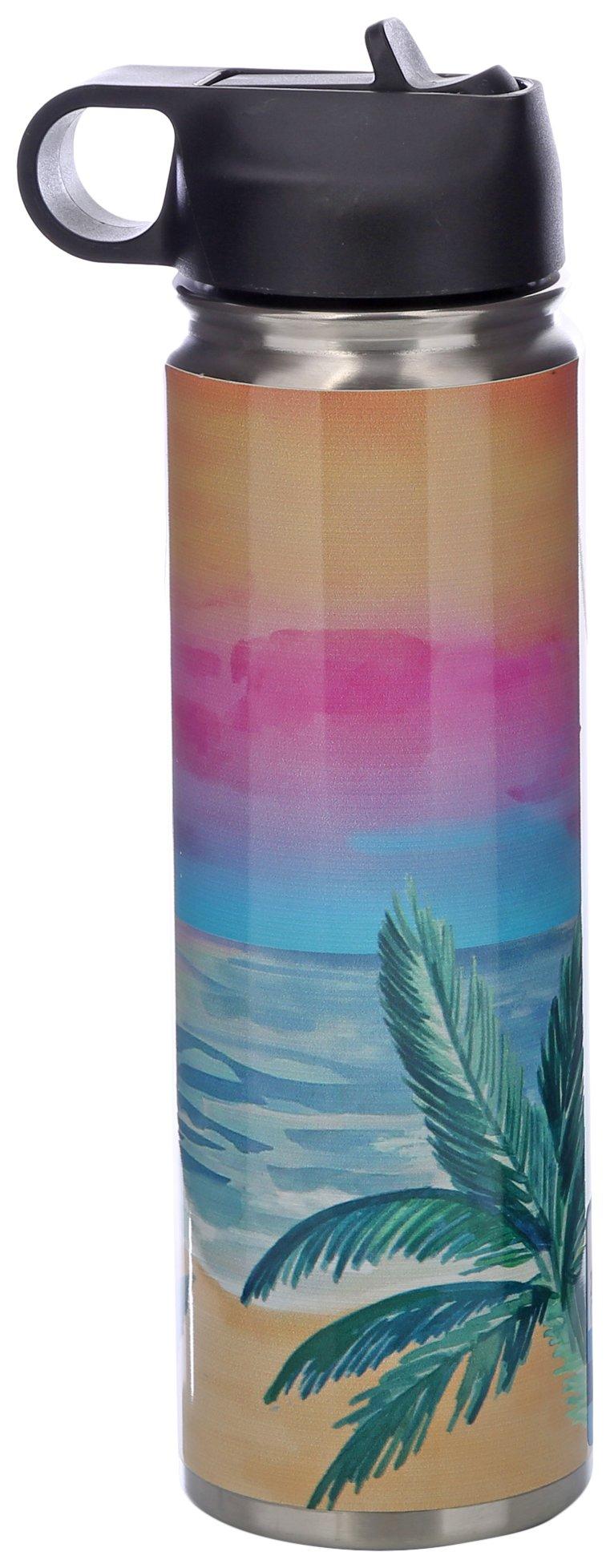 22 oz. Stainless Steel Watercolor Waves Water Bottle