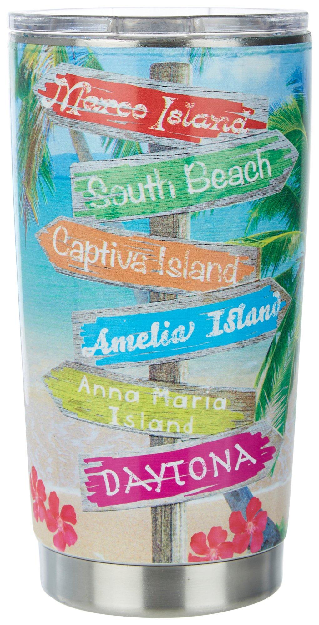 Meteor 20 oz. Stainless Steel Island Signs Tumbler