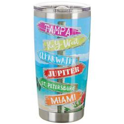 20 oz. Stainless Steel Beach Signs Tumbler