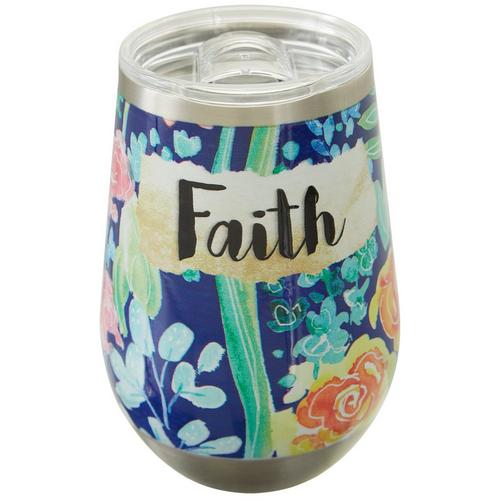 Meteor 12 oz. Stainless Steel Floral Faith Wine