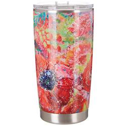 20 oz. Stainless Steel Painted Floral Tumbler