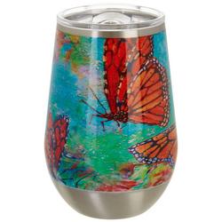12 oz Stainless Steel Butterfly Wine Tumbler