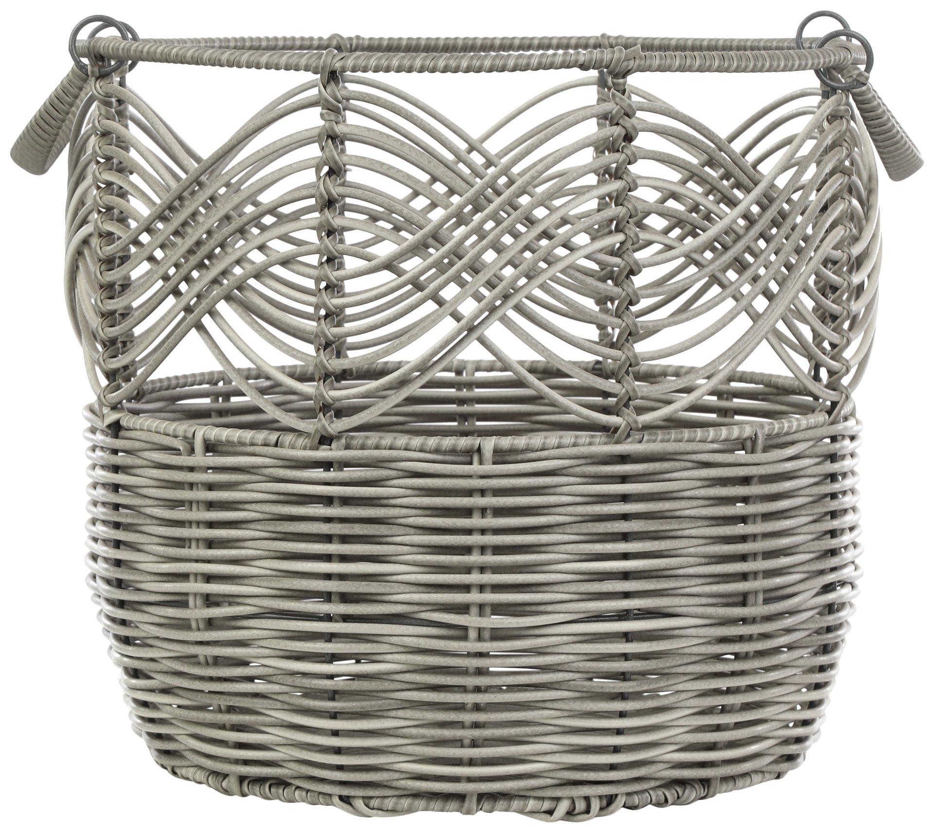 14'' Round Braided Resin Basket