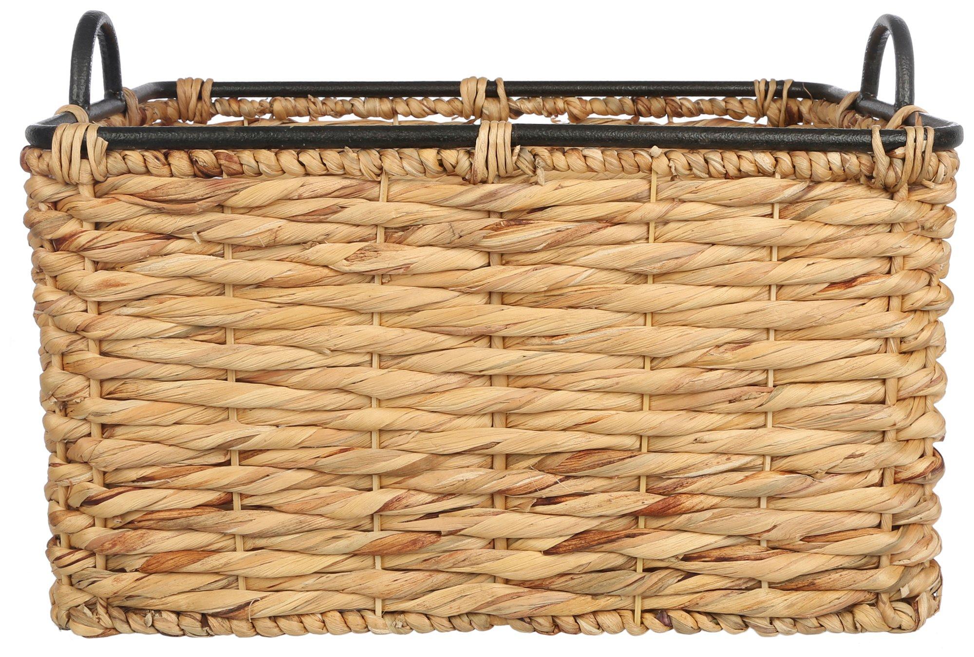 21x16 Braided Wooden Handle Basket