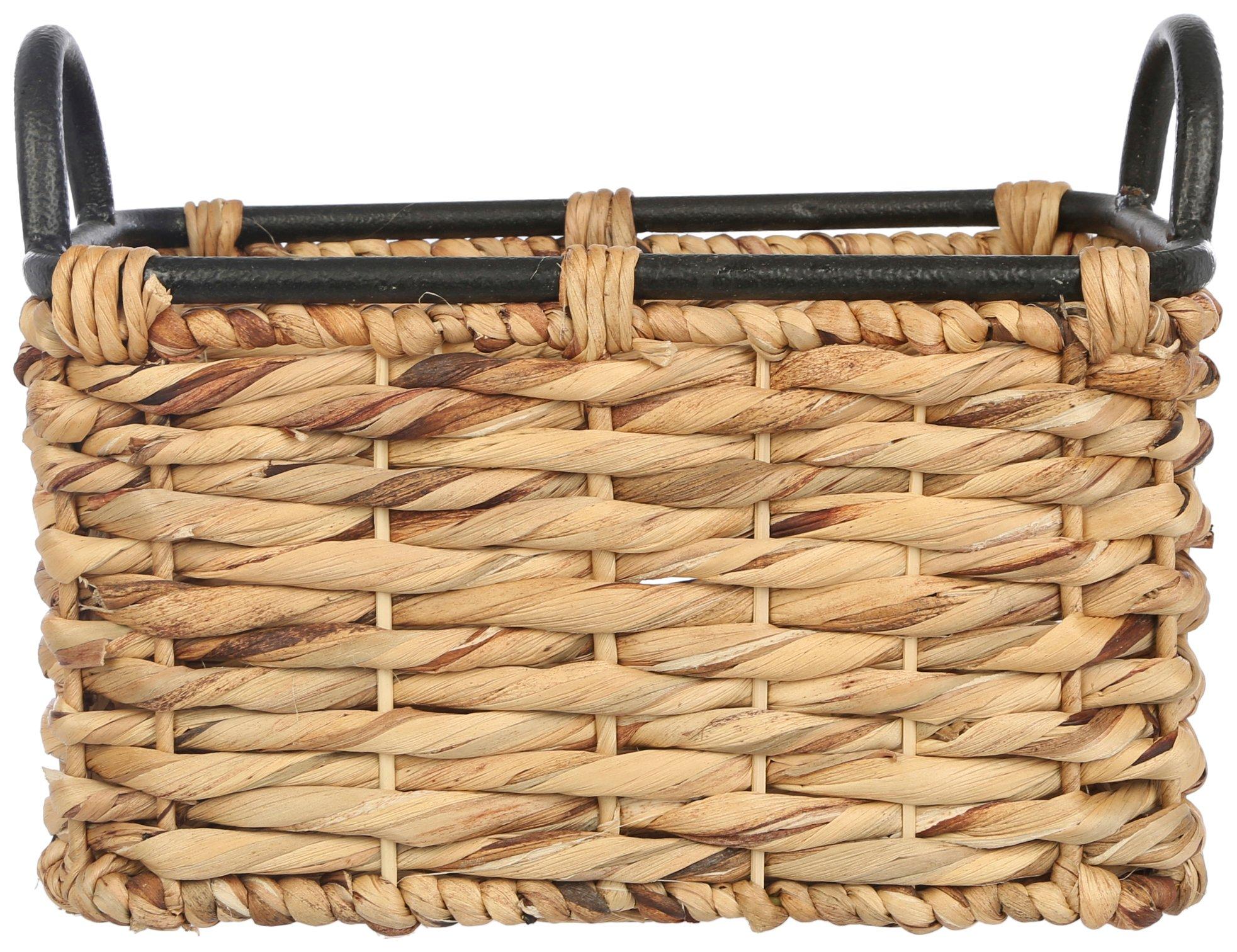13x8 Braided Wooden Handle Basket