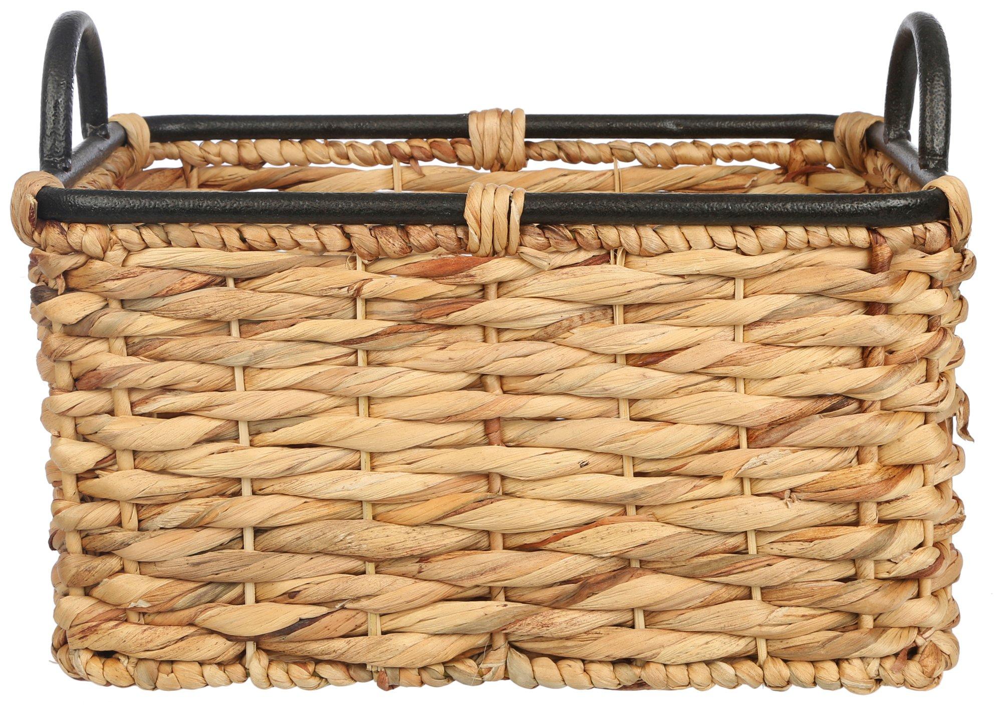 15x10 Braided Wooden Handle Basket