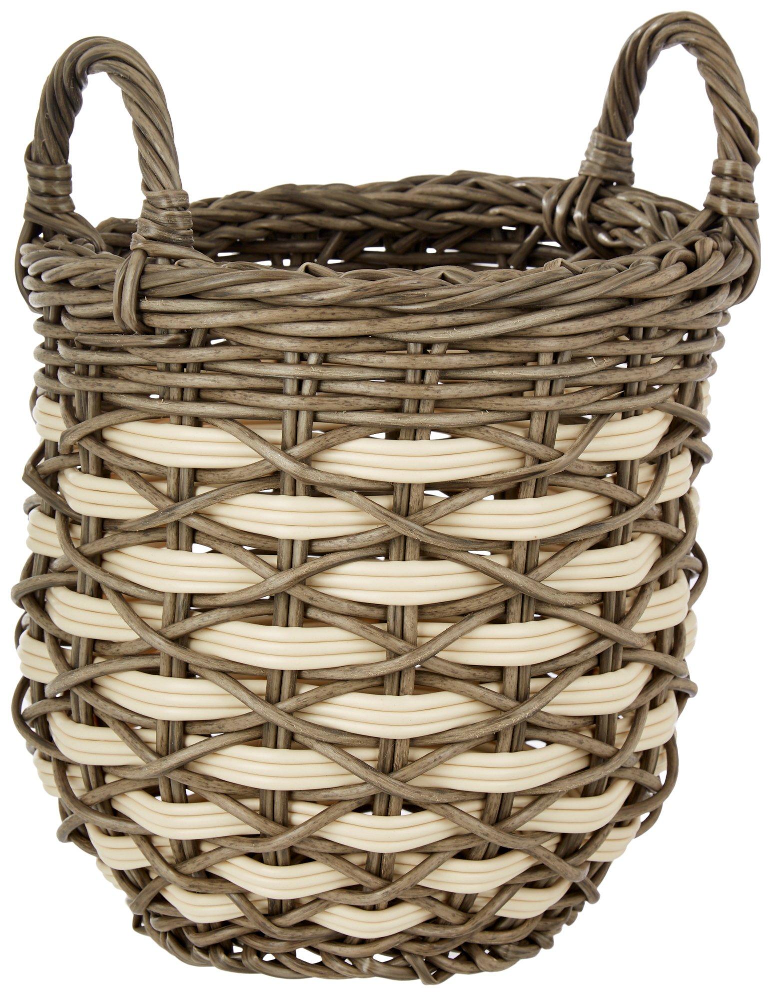 15in Woven X Round Basket