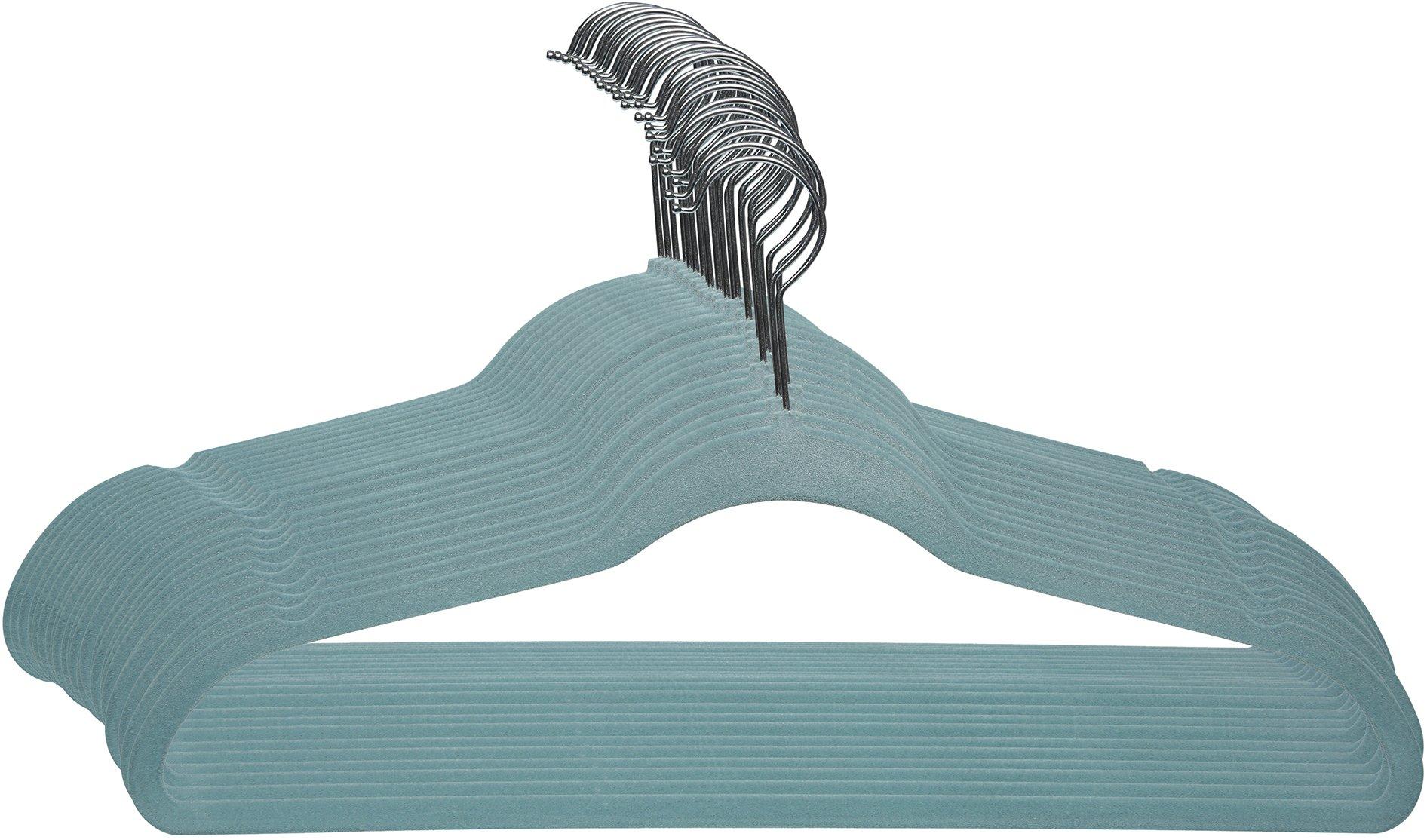 Simplify 25-Pk. Velvet Hangers Blue One Size