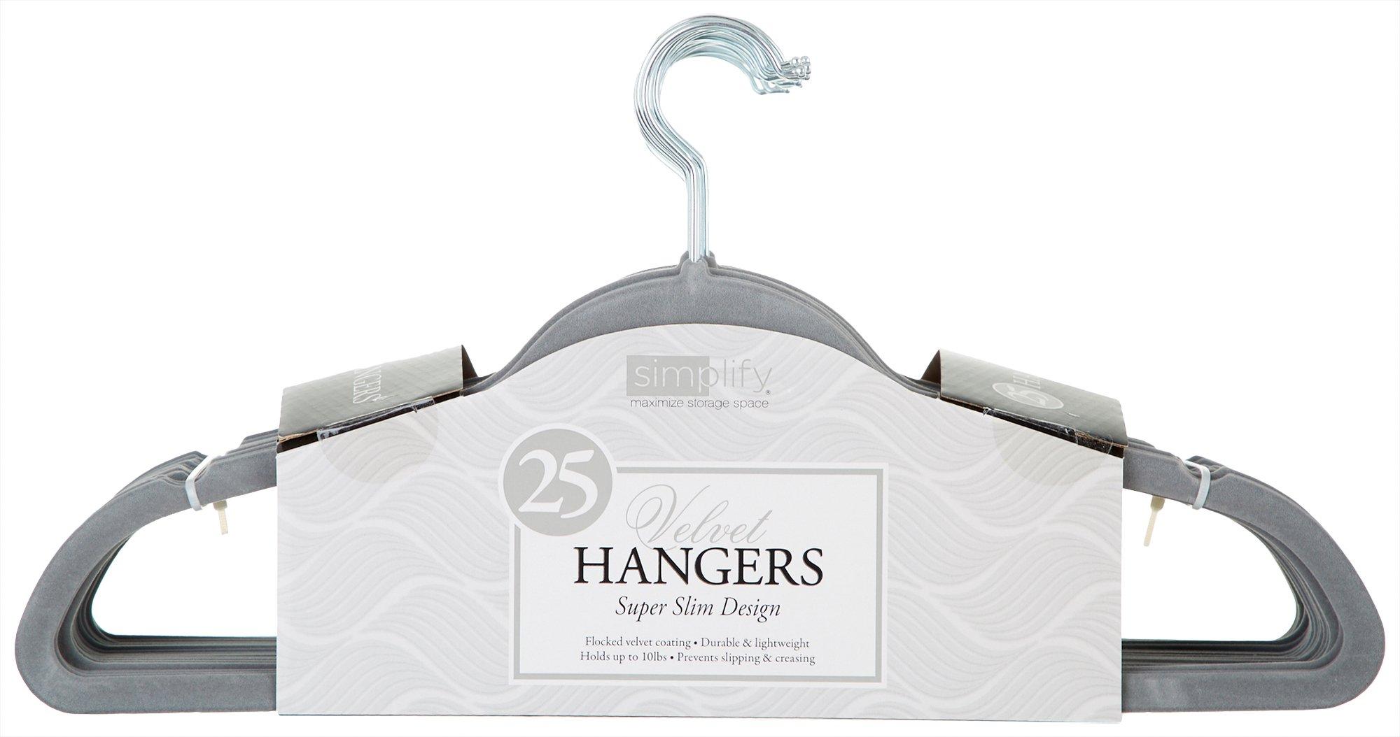 Simplify Kids 25 Pack Velvet Hangers - White