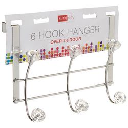 Simplify 6 Hook Over The Door Hanging Rack