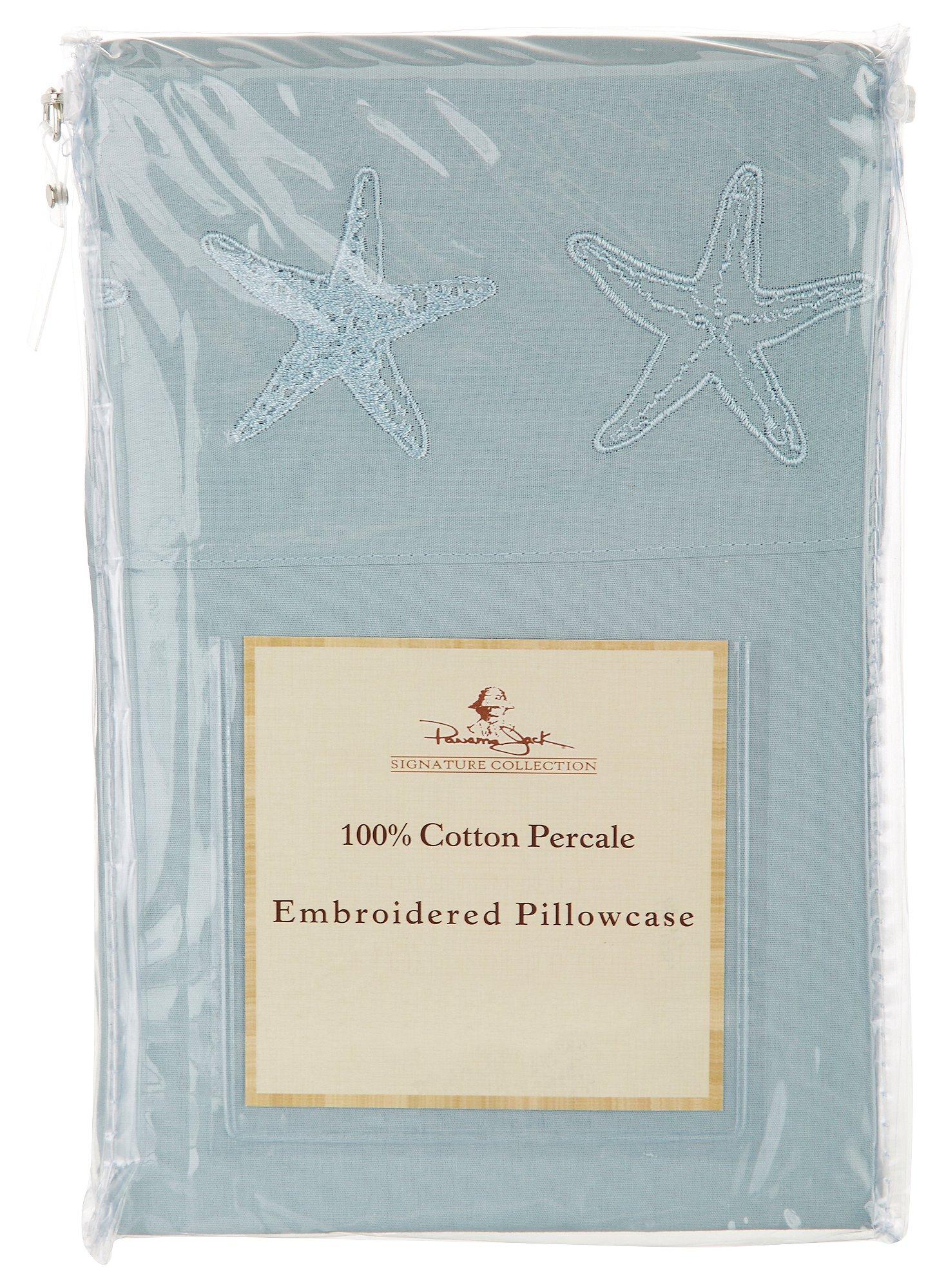 2-pk. Embroidered Hem Starfish Pillowcase Set