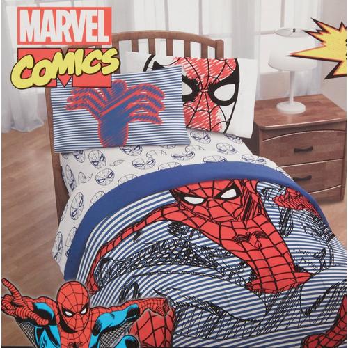 Marvel Spider-Man Striped Twin Comforter