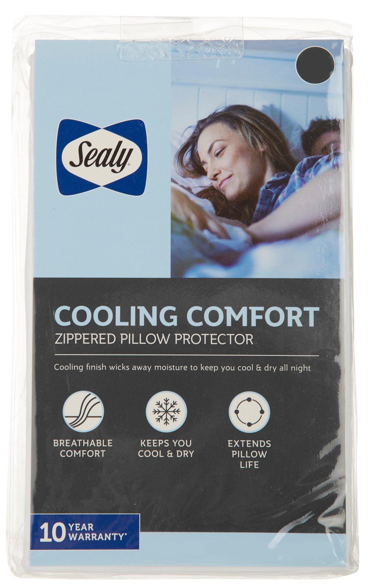 Sealy Cooling Comfort Zippered Jumbo Pillow Protector