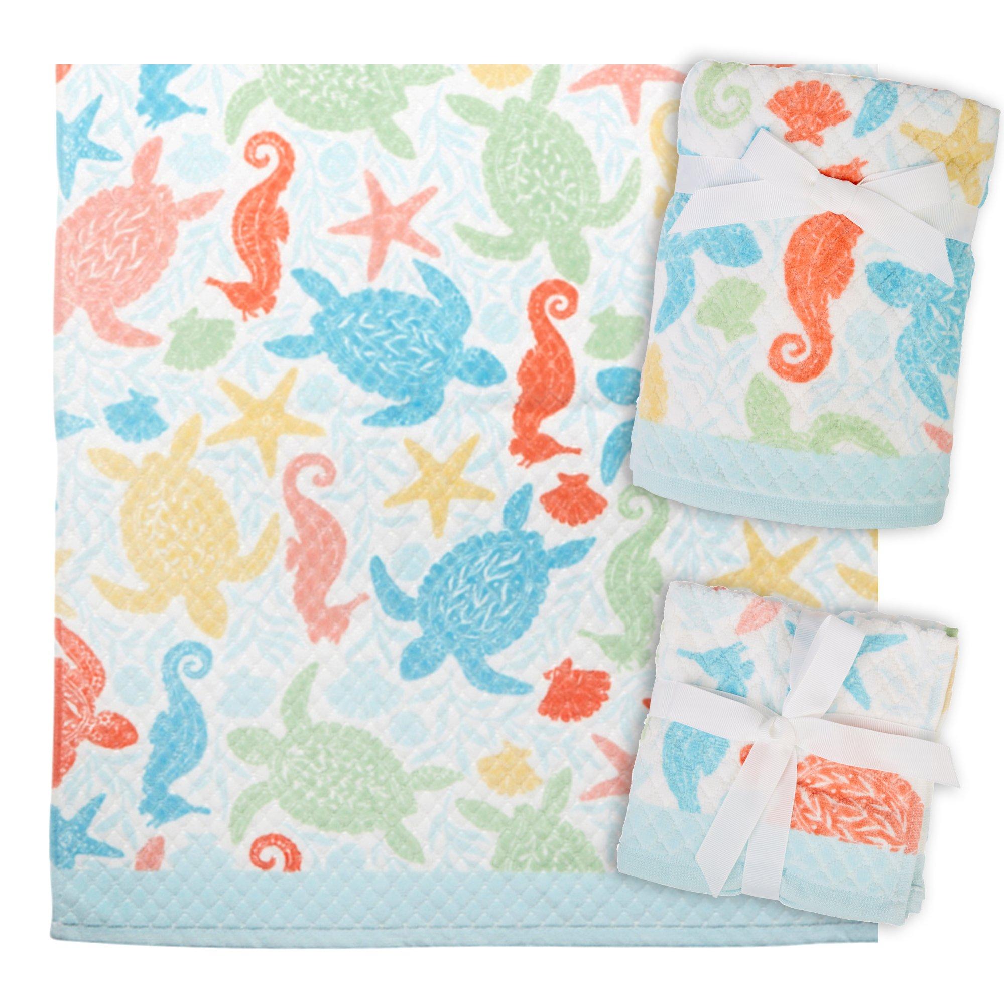 2 Pk Sea Life Fun Hand Towel Set