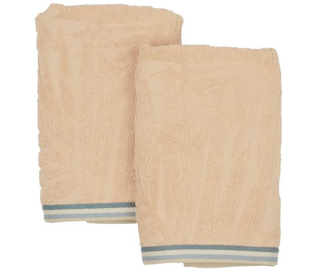 Caro Home Dana Stripe Towel Collection - Blue/Beige/White - Hand Towel