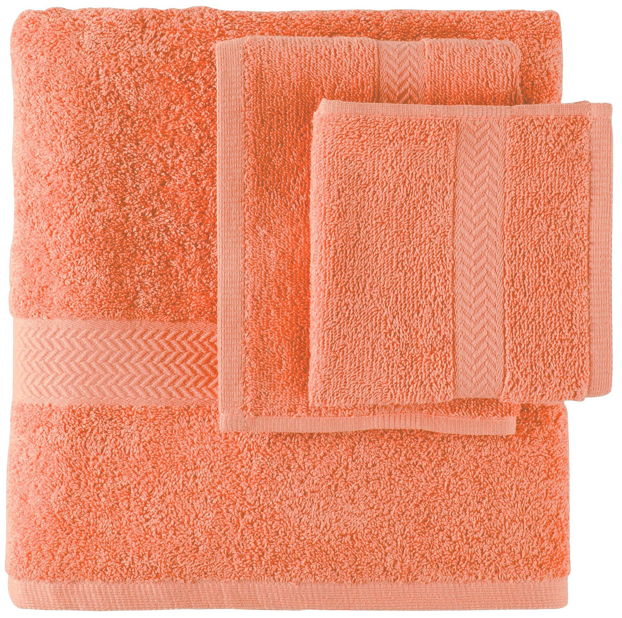 Aware 100% Organic Cotton Ribbed Bath Towels - 6-Piece Set, Blush