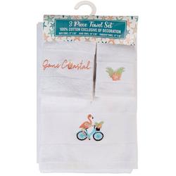 3-pc. Flamingo Bike Towel Set