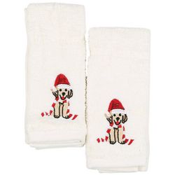 2 Pk Christmas Puppy Fingertip Towels