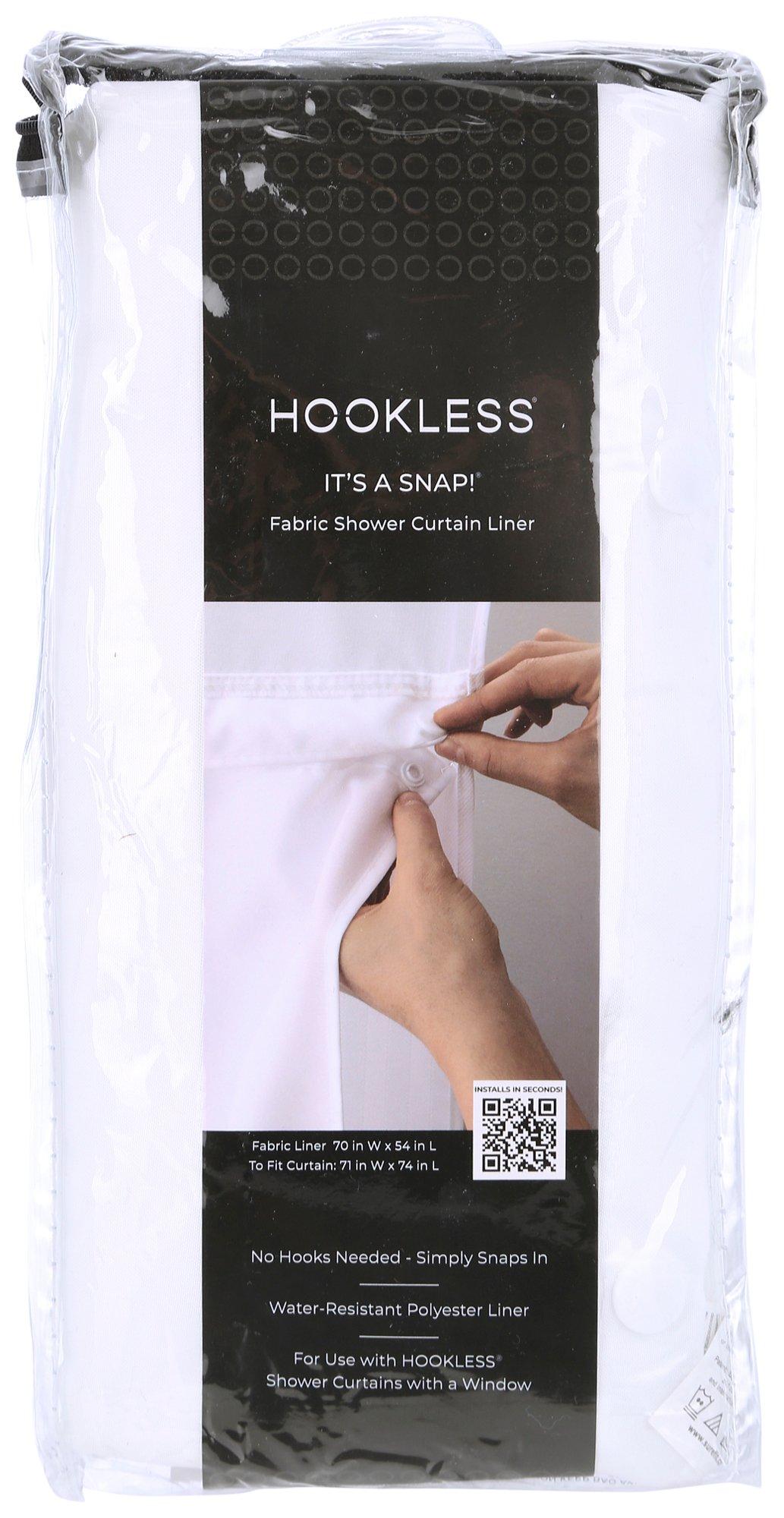 70x50 It's A Snap! Hookless Shower Curtain Liner