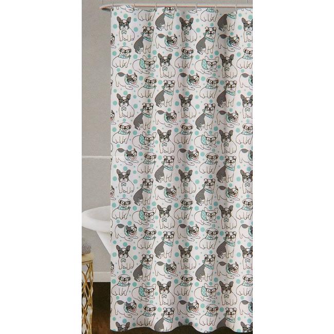 Homewear Happy Puppy Shower Curtain, Puppy Shower Curtain