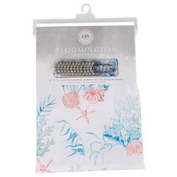 13pc Sea Theme Shower Curtain And Hooks